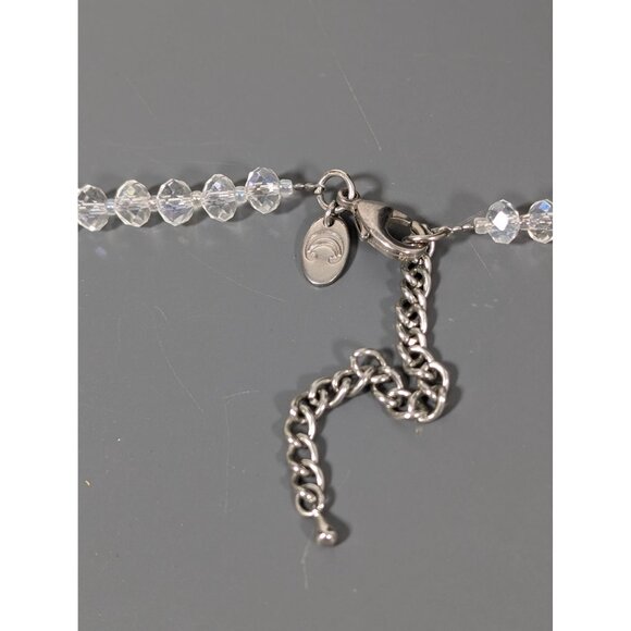 Charming Charlie Aurora Borealis Crystal Cluster Faux Pearl Y-Drop Necklace Brid - Picture 7 of 8